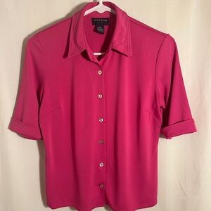 Ann Taylor Fuchsia Button-Down Shirt